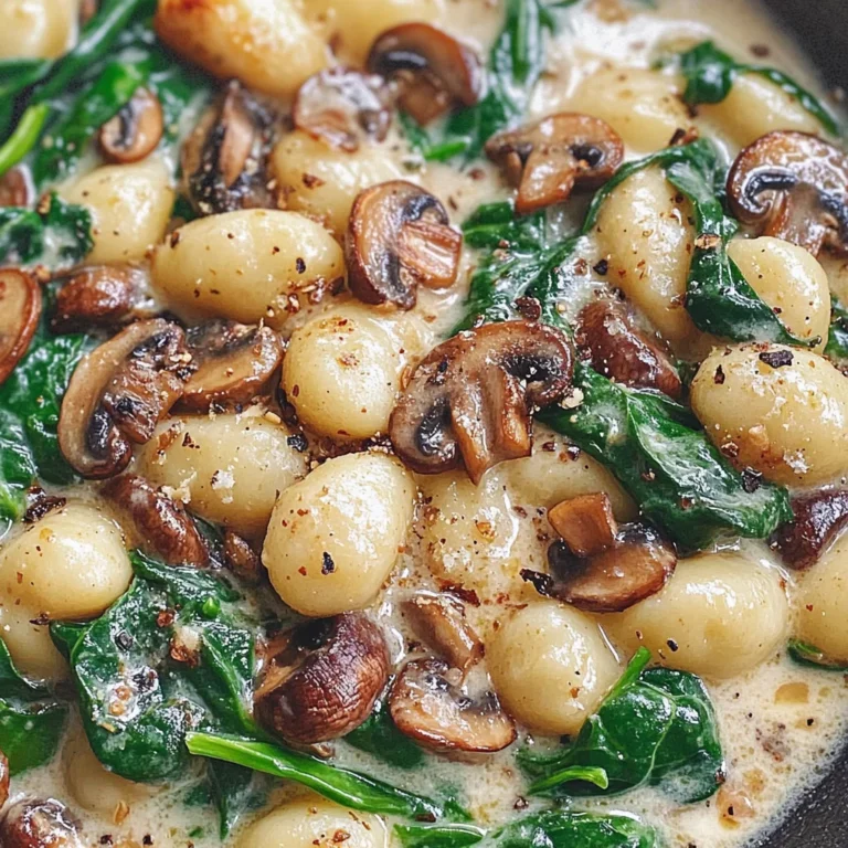 Creamy Spinach and Mushroom Gnocchi (One-Pan, 20 Minutes)