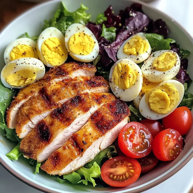 Crispy Chicken & Egg Salad Bowl with Fresh Banana & Greens