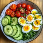 Egg, Cucumber & Tomato Salad Bowl