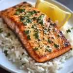 Garlic Butter Salmon with Fluffy White Rice