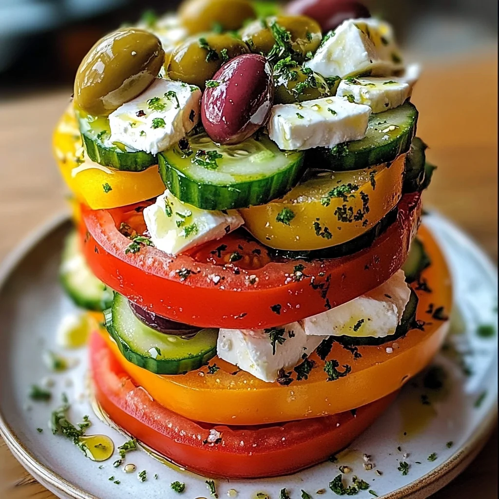 Greek Feta Salad Tower