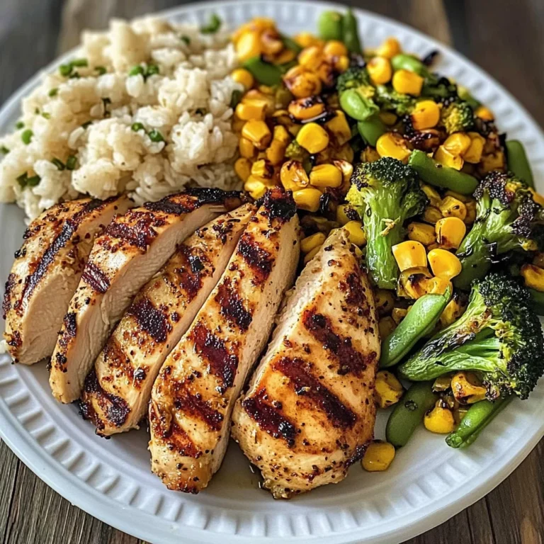 Grilled Chicken with Veggie Rice & Roasted Broccoli-Cauliflower