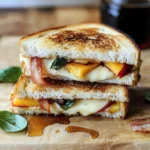 Honey Peach White Cheddar Grilled Cheese Sandwich