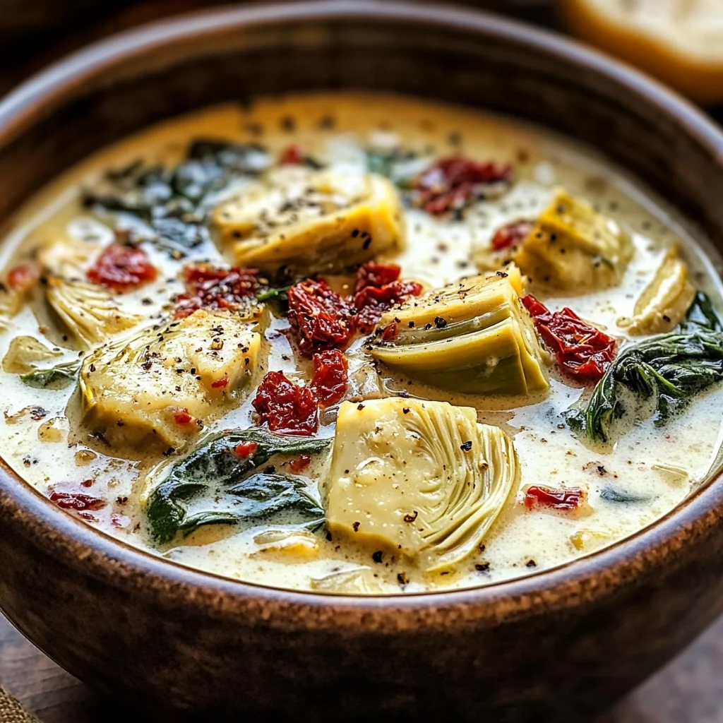Lemony Tuscan Artichoke Soup