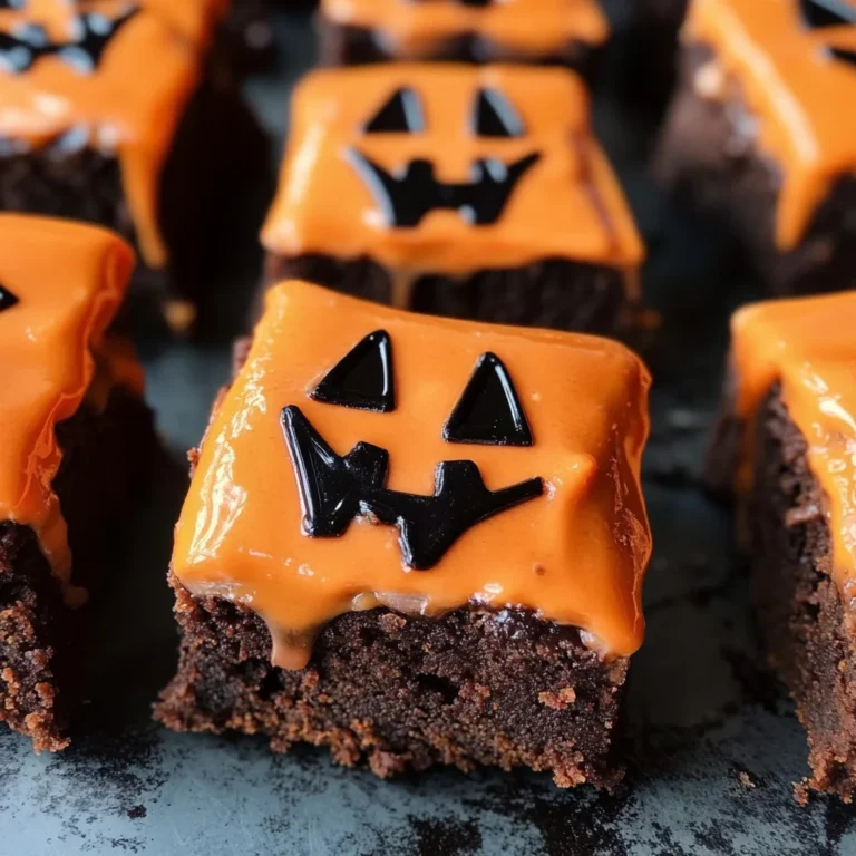 Melted Jack O' Lantern Brownies
