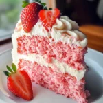 Strawberry Cake with Whipped Cream Cheese Frosting
