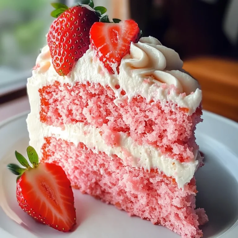 Strawberry Cake with Whipped Cream Cheese Frosting