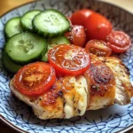 Tomato & Cheese Stuffed Chicken Breast with Cucumber-Tomato Salad