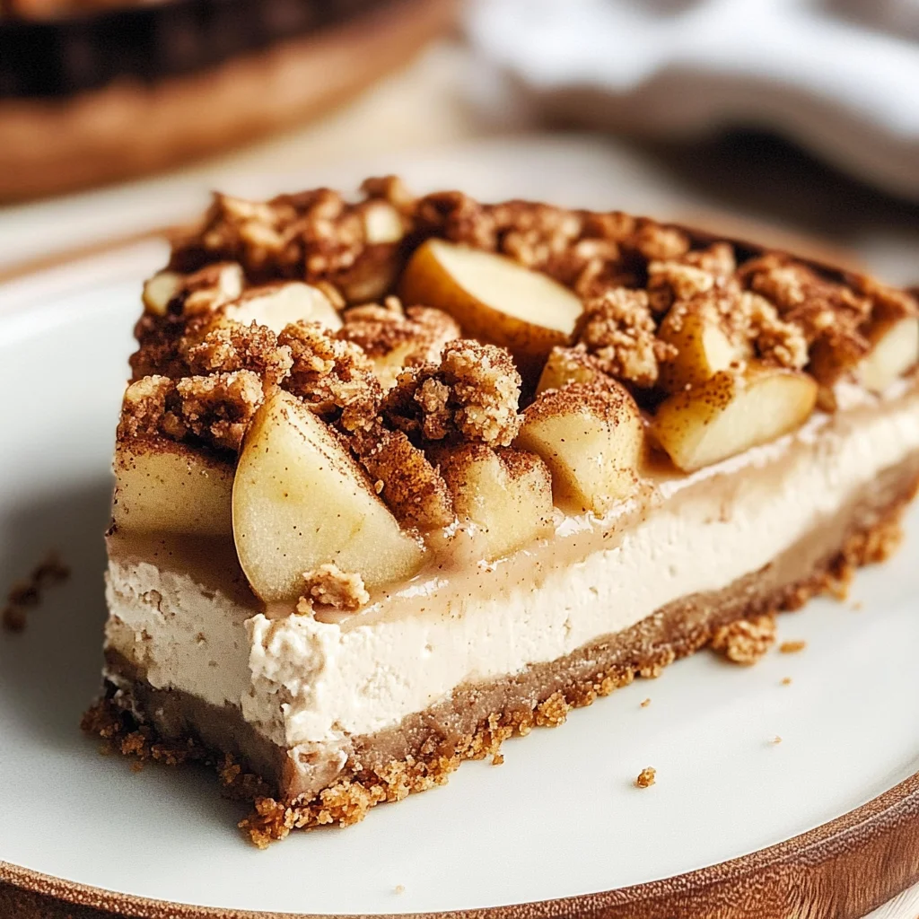 VEGAN APPLE CRUMBLE CHEESECAKE