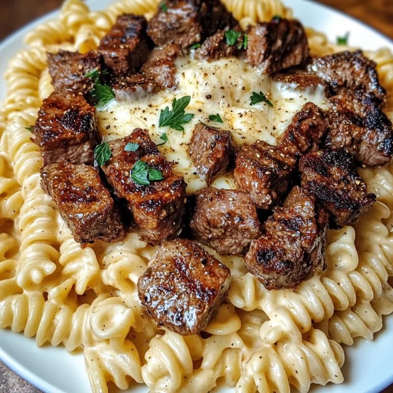 Cajun Steak Tips with Cheesy Parmesan Twisted Pasta