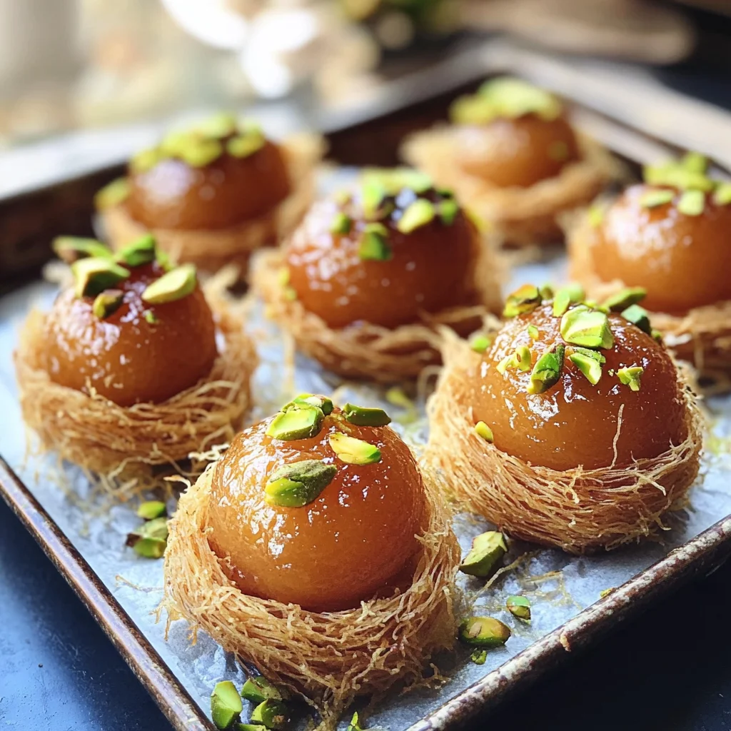 Gulab Jamun in Kunafa Nests