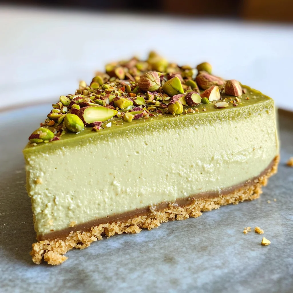 Pistachio Cheesecake With Pistachio Topping