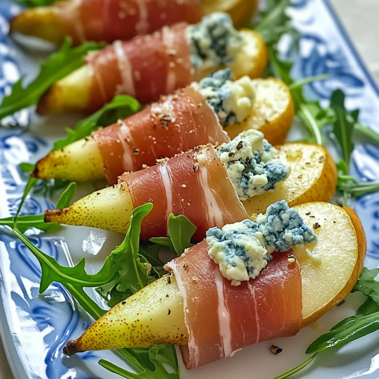 Prosciutto, Pear, And Blue Cheese Appetizers