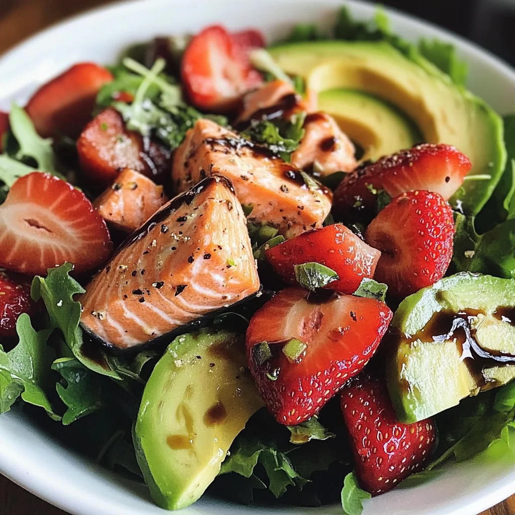 Strawberry Avocado Salmon Salad